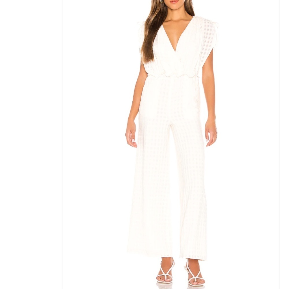 Tularosa Olea Cotton Linen Jumpsuit in Cream Size XS NEW